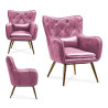 Armchair Pink Velvet (68 x 92 x 70 cm)