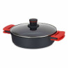 Casserole with lid 28 x 7,5 cm Black Aluminium (6 Units)