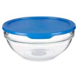 Round Lunch Box with Lid Chefs Blue 1,135 L 17,2 x 7,6 x 17,2 cm (4 Units)