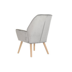 Armchair DKD Home Decor Natural Light grey Wood Plastic 65 x 67 x 93 cm