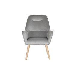 Armchair DKD Home Decor Natural Light grey Wood Plastic 65 x 67 x 93 cm