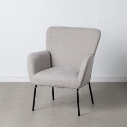 Armchair 71 x 69 x 87 cm Synthetic Fabric Grey Metal