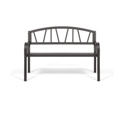 Bench with backrest Anthracite Iron (123 X 53 X 86 cm)