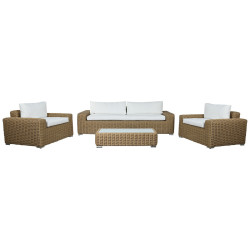 Sofa and table set Home ESPRIT Crystal synthetic rattan 248 x 85 x 80 cm