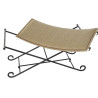 Bench DKD Home Decor   Black Metal Light brown Rattan (94 x 49 x 44 cm)