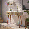 Hall Table with 3 Drawers Versa White Wood MDF and pine 30 x 80,5 x 90 cm