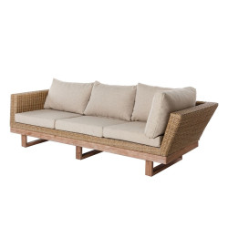 Garden sofa Patsy Wood Rattan 235 x 230 x 64,5 cm