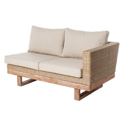 Garden sofa Patsy Wood Rattan 235 x 230 x 64,5 cm