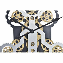 Wall Clock DKD Home Decor Crystal Silver Golden Iron 50 x 8 x 50 cm (2 Units)