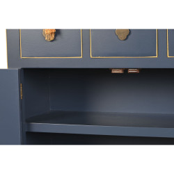 Chest of drawers DKD Home Decor Blue Golden Fir MDF Wood Oriental 63 x 27 x 101 cm