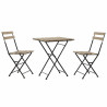 Table set with chairs DKD Home Decor 60 x 60 x 74 cm (3 pcs)