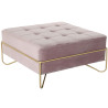 Bench DKD Home Decor   Foam Pink Golden Metal Polyester Velvet MDF Wood (80 x 80 x 42 cm)