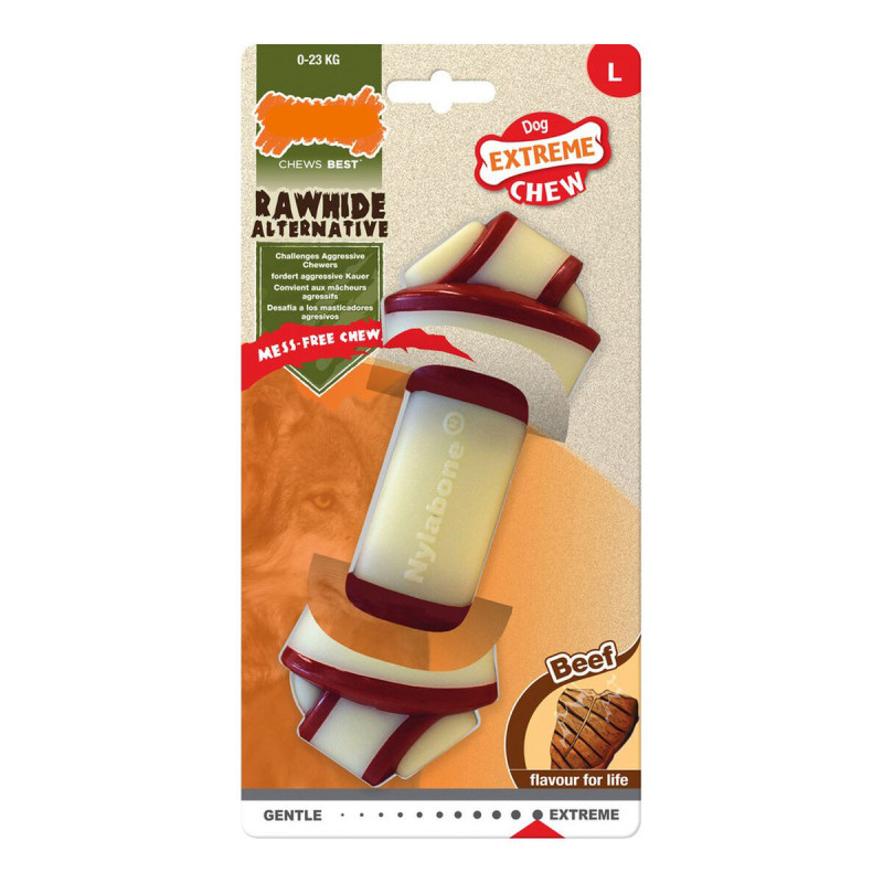 Dog chewing toy Nylabone Rawhide Knot Size L Nylon Veal