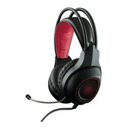 Gaming Headset with Microphone KSIX Drakkar USB LED Black Red