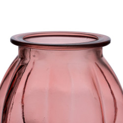 Vase Pink recycled glass 18 x 18 x 16 cm