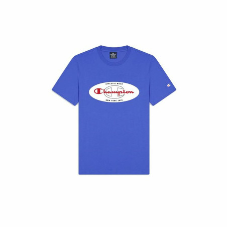 Men’s Short Sleeve T-Shirt Champion Crewneck Blue