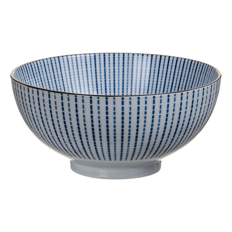 Salad Bowl 20 x 20 x 9,5 cm Porcelain Blue White