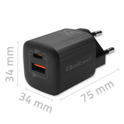 Wall Charger Qoltec 50764 Black 35 W