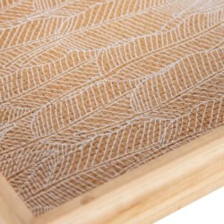 Snack tray 45 x 31 x 5 cm Sheets Natural Wood Rattan 3 Pieces