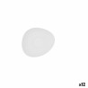 Plate Bidasoa Fosil White Ceramic Aluminium Oxide 13,3 x 11,6 x 1,7 cm Coffee (12 Units)