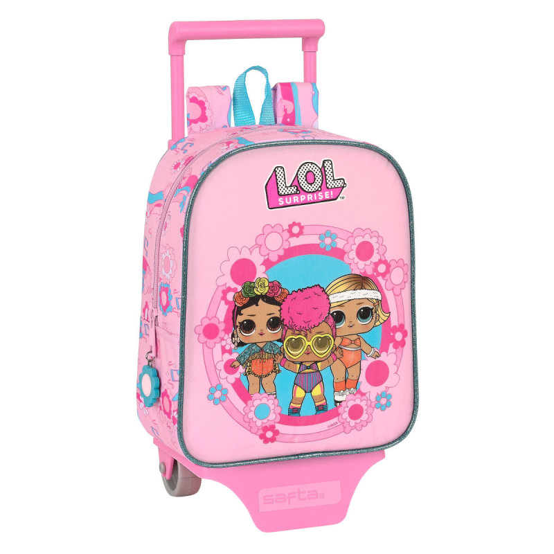 School Rucksack with Wheels LOL Surprise! Glow girl Pink (22 x 27 x 10 cm)