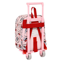 School Rucksack with Wheels Minnie Mouse Me time Pink 22 x 27 x 10 cm