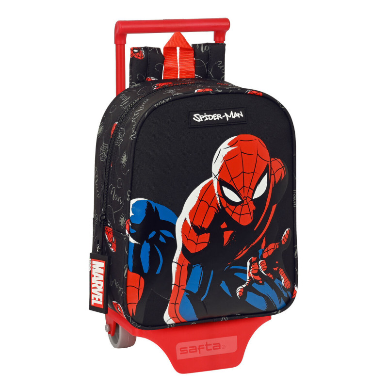 School Rucksack with Wheels Spider-Man Hero Black 22 x 27 x 10 cm