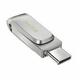 Micro SD Memory Card with Adaptor SanDisk Ultra Dual Drive Luxe Silver Steel 64 GB