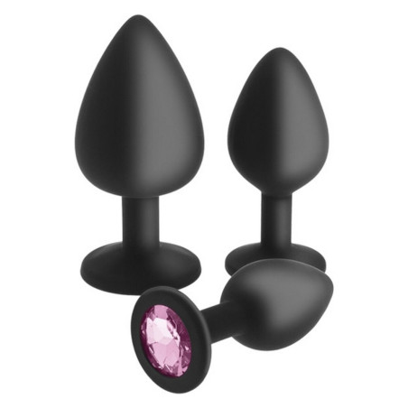 Anal plug S Pleasures Crystal Black (3 pcs)