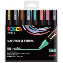 Set of Markers Uni-Ball PC-5M/8C 8 Pieces Multicolour