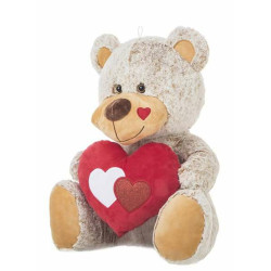 Fluffy toy Creaciones Llopis Beige Bear Heart 60 cm