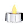 Candle Set 4 x 4 x 3,7 cm Silver (12 Units)