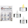 Candle Set 4 x 4 x 3,7 cm Silver (12 Units)