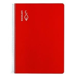 Notebook ESCOLOFI Din A4 50 Sheets 8 mm Red (5 Units)