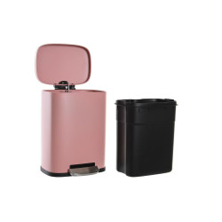 Pedal bin DKD Home Decor 21 x 18 x 29,5 cm Metal 5 L Peach polypropylene Basic