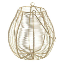 Lantern Candleholder Golden Iron Lantern 18 x 18 x 24 cm