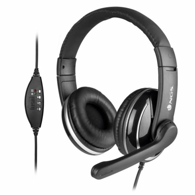 Headphones with Microphone NGS NGS-HEADSET-0196 Black