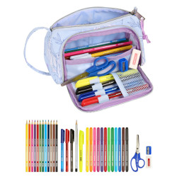 School Case with Accessories Frozen Believe Lilac 20 x 11 x 8.5 cm (32 Pieces)