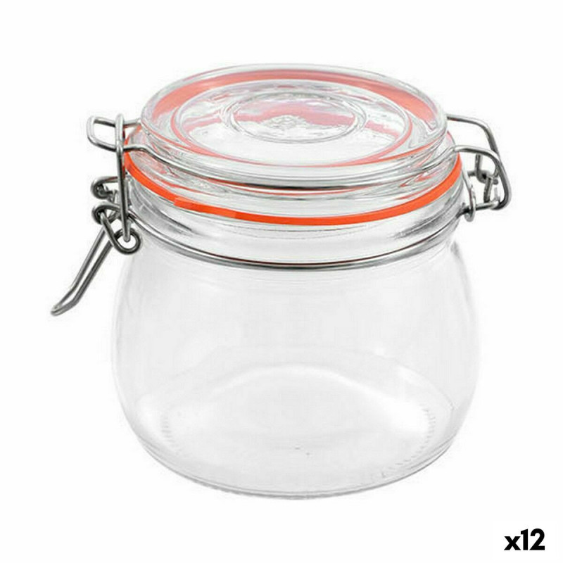 Jar La Mediterránea Hermetic Glass 500 ml (12 Units)