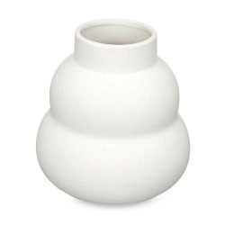 Vase White Dolomite 19 x 21 x 19 cm (2 Units) Waves