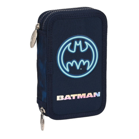 Double Pencil Case Batman Legendary Navy Blue 12.5 x 19.5 x 4 cm (28 Pieces)