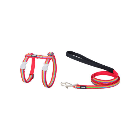 Dog Harness Red Dingo Rainbow 21-35 cm Red Multicolour