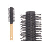 Round Brush Brown Black Wood Silicone Plastic (12 Units)