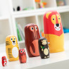 Matryoshka Wooden Animal Figures Funimals InnovaGoods 11 Pieces