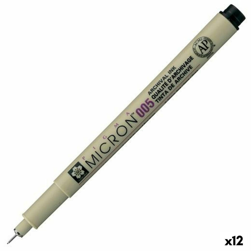 Marker pen/felt-tip pen Talens Sakura PIGMA MICRON 005 Black (12 Units)