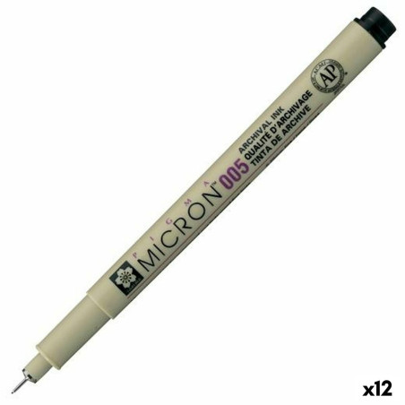 Marker pen/felt-tip pen Talens Sakura PIGMA MICRON 005 Black (12 Units)