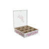 Box for Infusions Home ESPRIT White Pink Metal Crystal MDF Wood 24 x 24 x 6,5 cm (2 Units)