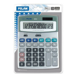 Calculator Milan White Silver Metal 18,5 x 14 x 2 cm