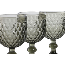 Set of cups Home ESPRIT Grey Crystal 240 ml (6 Units)