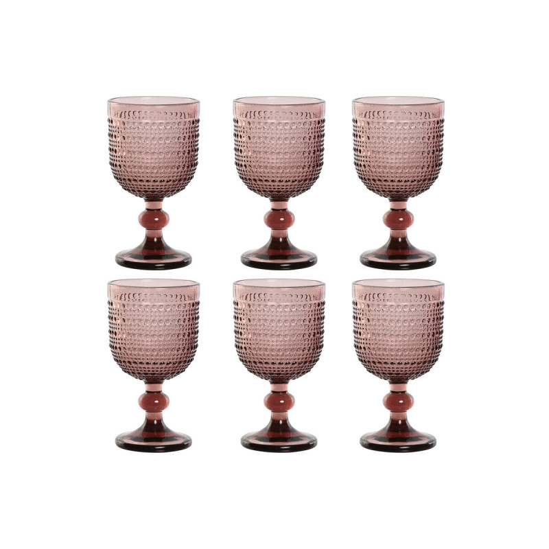 Set of cups Home ESPRIT Pink Crystal 240 ml (6 Units)